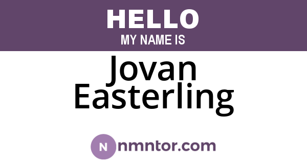Jovan Easterling