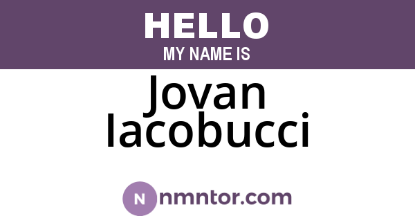 Jovan Iacobucci
