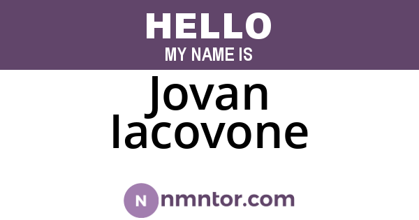 Jovan Iacovone