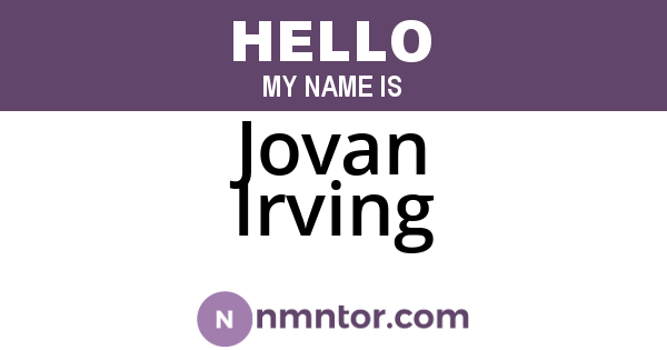 Jovan Irving
