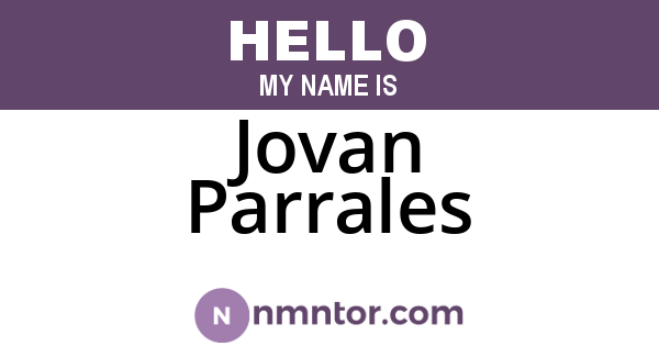 Jovan Parrales