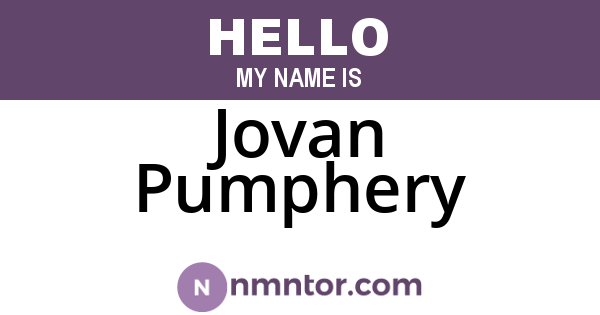 Jovan Pumphery