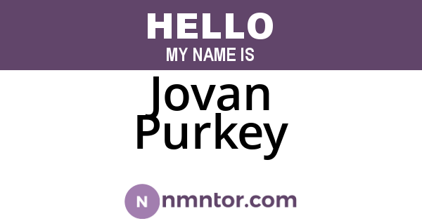 Jovan Purkey