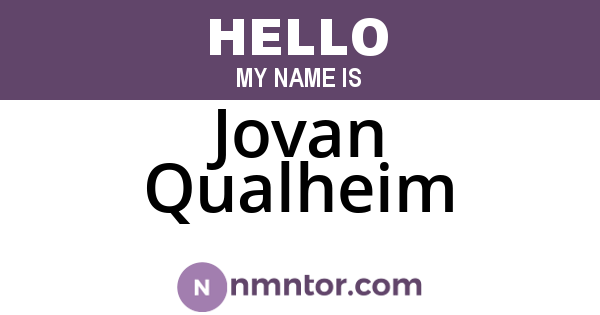 Jovan Qualheim
