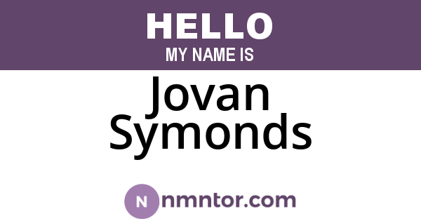 Jovan Symonds