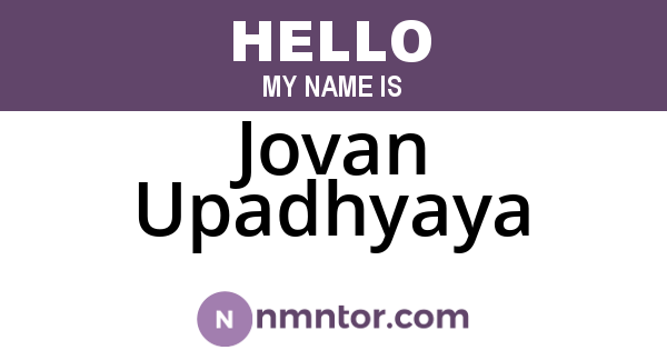 Jovan Upadhyaya