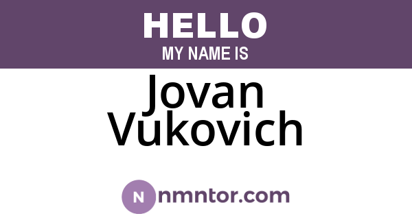 Jovan Vukovich