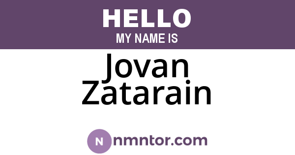 Jovan Zatarain