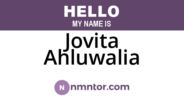 Jovita Ahluwalia