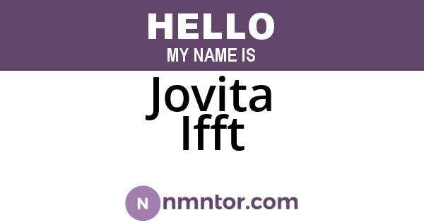 Jovita Ifft