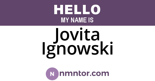 Jovita Ignowski