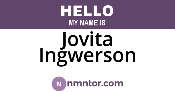 Jovita Ingwerson
