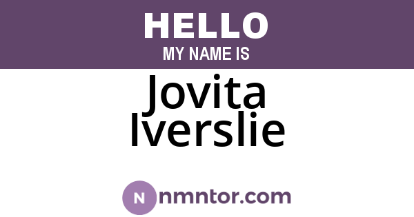 Jovita Iverslie