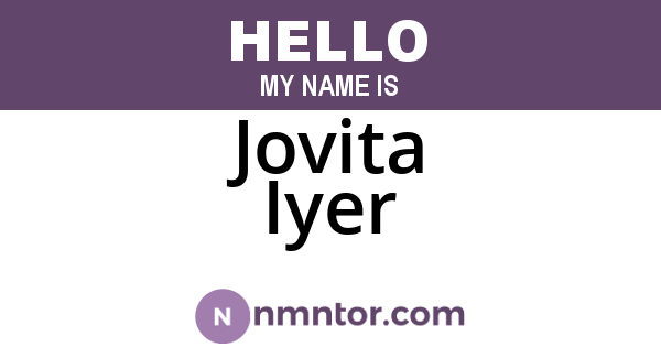 Jovita Iyer