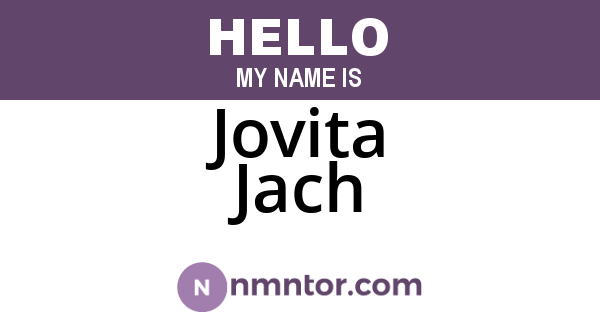 Jovita Jach