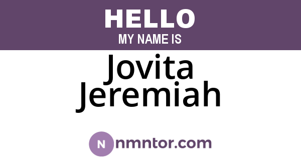 Jovita Jeremiah