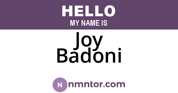 Joy Badoni