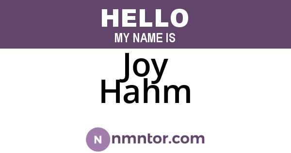 Joy Hahm