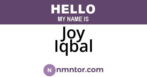 Joy Iqbal