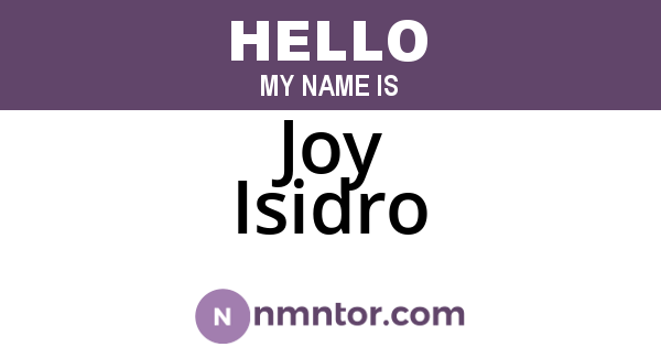 Joy Isidro