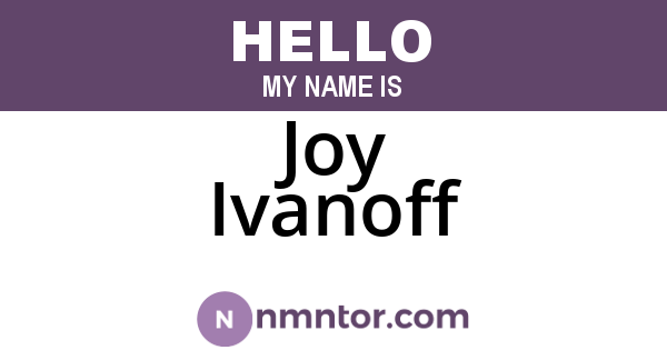 Joy Ivanoff