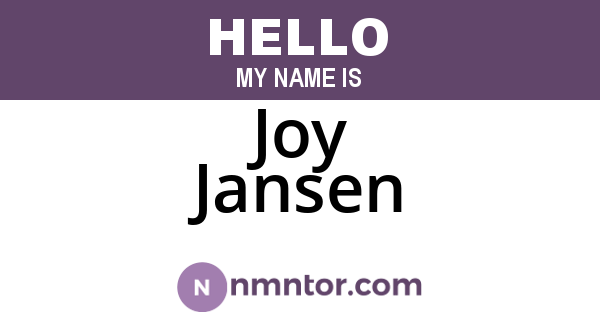Joy Jansen