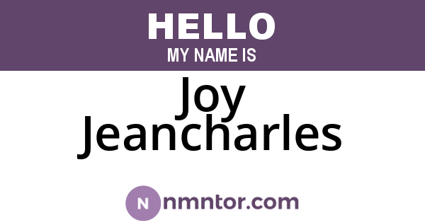 Joy Jeancharles