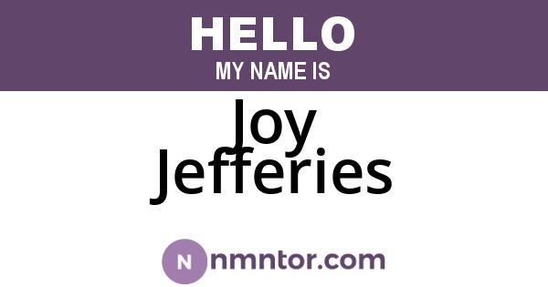 Joy Jefferies