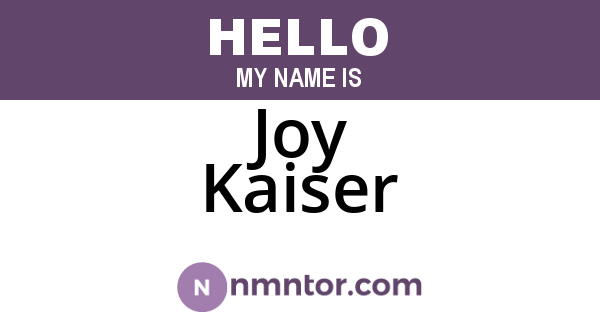 Joy Kaiser