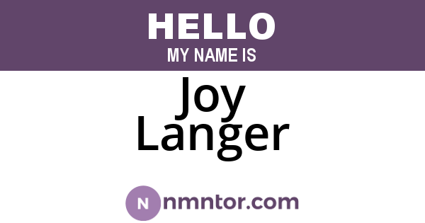 Joy Langer