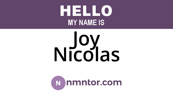 Joy Nicolas