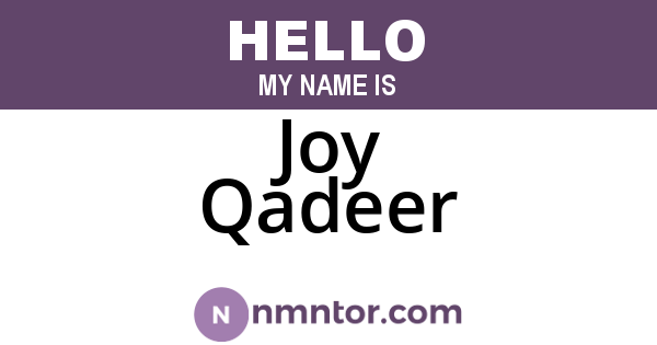 Joy Qadeer