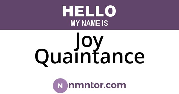 Joy Quaintance