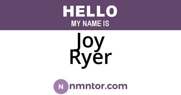 Joy Ryer