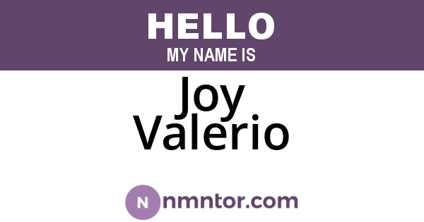 Joy Valerio