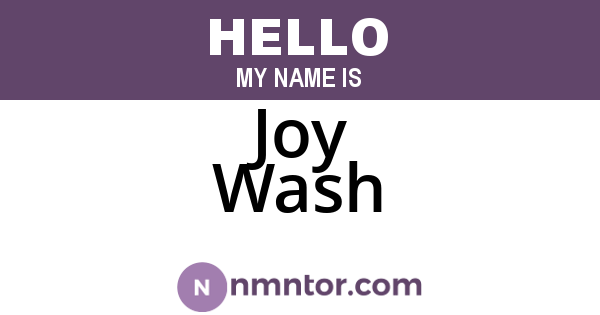 Joy Wash