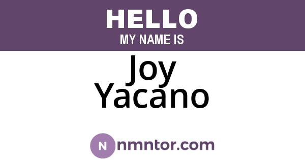 Joy Yacano
