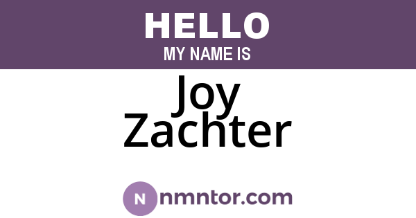 Joy Zachter