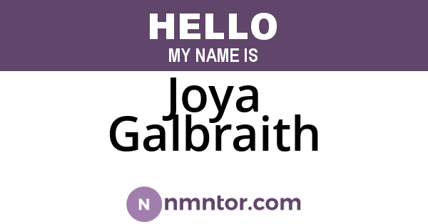 Joya Galbraith