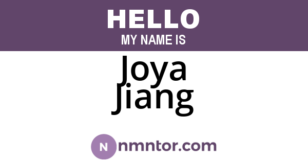 Joya Jiang