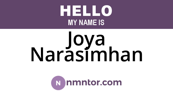 Joya Narasimhan