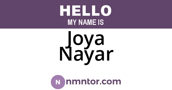 Joya Nayar
