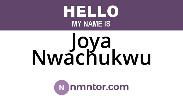 Joya Nwachukwu