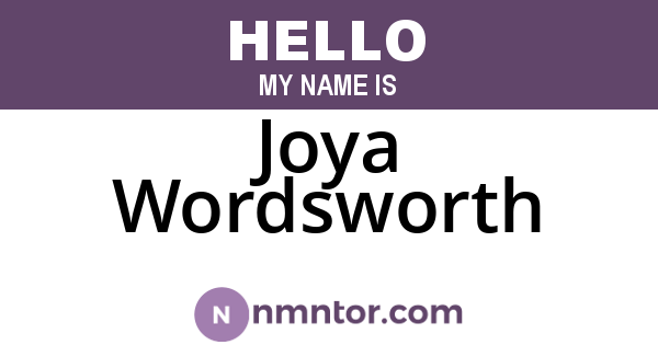 Joya Wordsworth