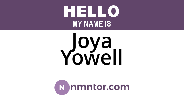 Joya Yowell