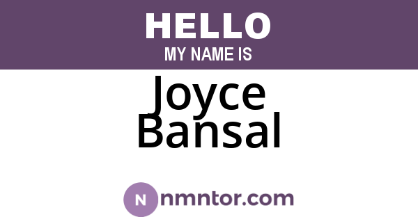 Joyce Bansal
