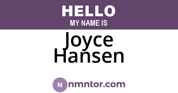 Joyce Hansen
