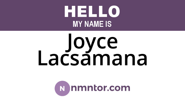 Joyce Lacsamana