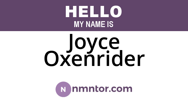 Joyce Oxenrider