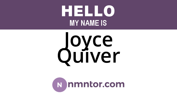 Joyce Quiver